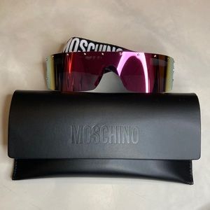 New Authentic MOSCHINO 80mm SHIELD STUDS Sunglasses.